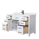 Beckett 54 Inch Single Bathroom Vanity in White - 17