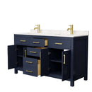 Beckett 60 Inch Double Bathroom Vanity in Dark Blue - 2