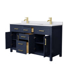 Beckett 60 Inch Double Bathroom Vanity in Dark Blue - 5