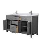 Beckett 60 Inch Double Bathroom Vanity in Dark Gray - 5