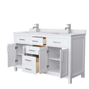 Beckett 60 Inch Double Bathroom Vanity in White - 14