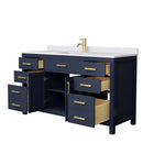 Beckett 60 Inch Single Bathroom Vanity in Dark Blue - 5