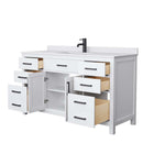 Beckett 60 Inch Single Bathroom Vanity in White - 17