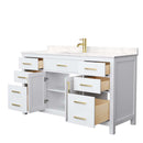 Beckett 60 Inch Single Bathroom Vanity in White - 2