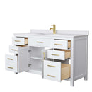 Beckett 60 Inch Single Bathroom Vanity in White - 11