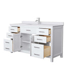 Beckett 60 Inch Single Bathroom Vanity in White - 14