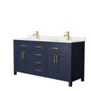 Beckett 66 Inch Double Bathroom Vanity in Dark Blue