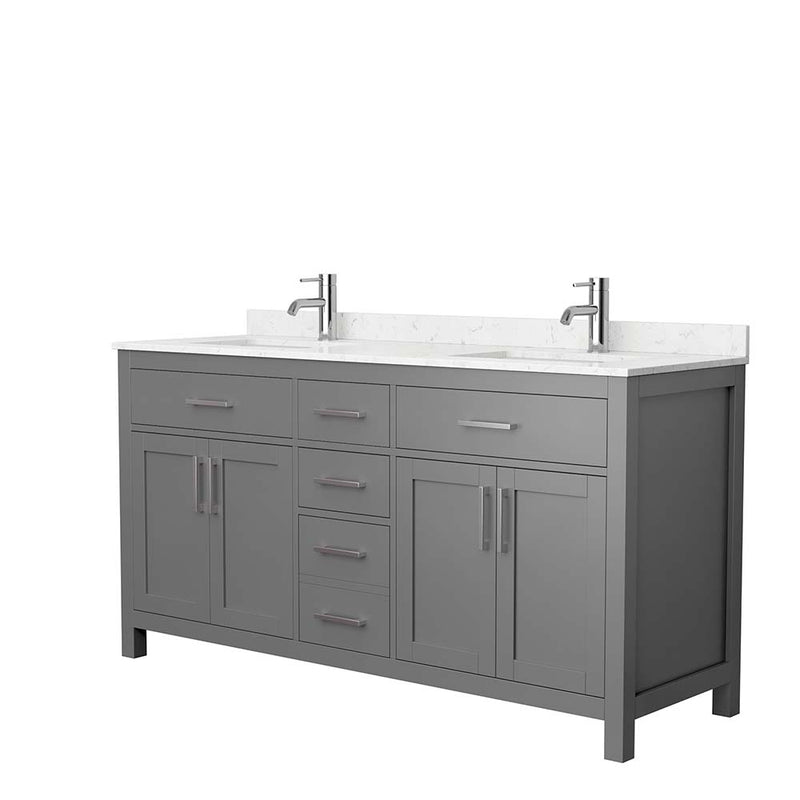 Beckett 66 Inch Double Bathroom Vanity in Dark Gray