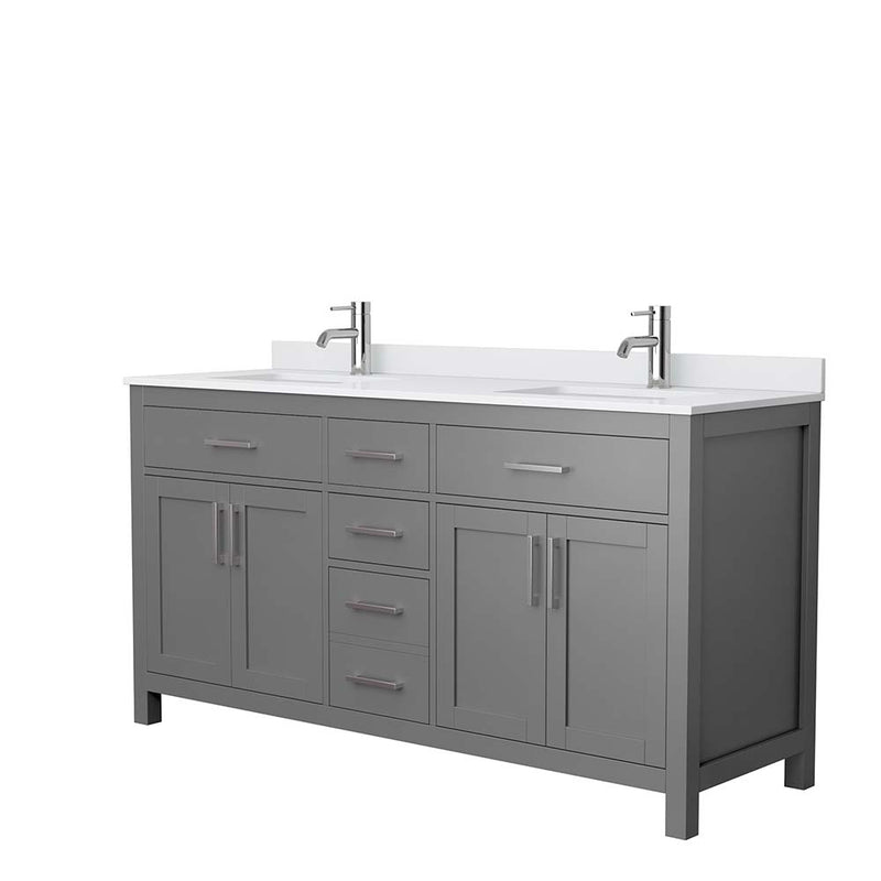 Beckett 66 Inch Double Bathroom Vanity in Dark Gray - 4