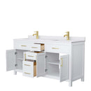 Beckett 66 Inch Double Bathroom Vanity in White - 11