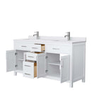 Beckett 66 Inch Double Bathroom Vanity in White - 14