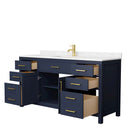 Beckett 66 Inch Single Bathroom Vanity in Dark Blue - 2