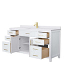 Beckett 66 Inch Single Bathroom Vanity in White - 11
