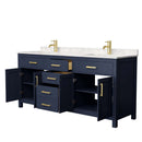 Beckett 72 Inch Double Bathroom Vanity in Dark Blue - 2