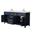 Beckett 72 Inch Double Bathroom Vanity in Dark Blue - 5
