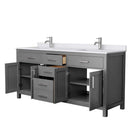 Beckett 72 Inch Double Bathroom Vanity in Dark Gray - 5