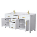 Beckett 72 Inch Double Bathroom Vanity in White - 11