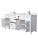 Beckett 72 Inch Double Bathroom Vanity in White - 14