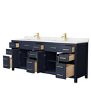 Beckett 84 Inch Double Bathroom Vanity in Dark Blue - 2