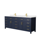 Beckett 84 Inch Double Bathroom Vanity in Dark Blue