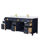 Beckett 84 Inch Double Bathroom Vanity in Dark Blue - 5