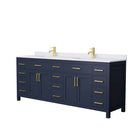 Beckett 84 Inch Double Bathroom Vanity in Dark Blue - 4