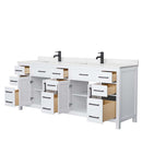 Beckett 84 Inch Double Bathroom Vanity in White - 8