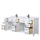 Beckett 84 Inch Double Bathroom Vanity in White - 17