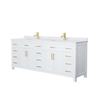 Beckett 84 Inch Double Bathroom Vanity in White - 10