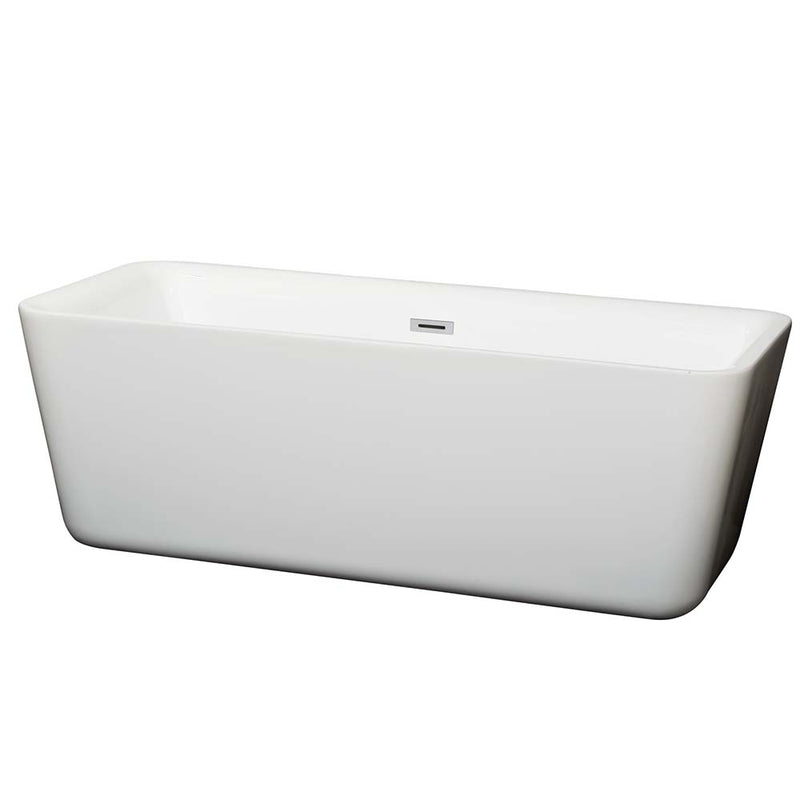 Emily 69 Inch Freestanding Bathtub in White - 9
