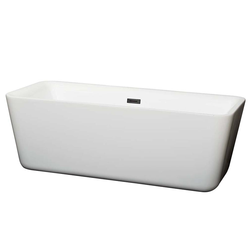 Emily 69 Inch Freestanding Bathtub in White - 5