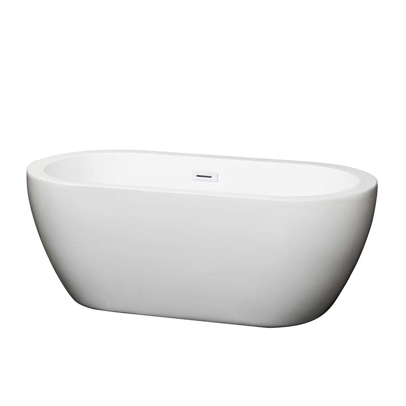 Soho 60 Inch Freestanding Bathtub in White - 16
