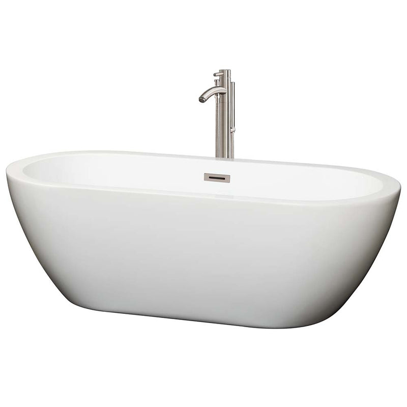 Soho 68 Inch Freestanding Bathtub in White - 21