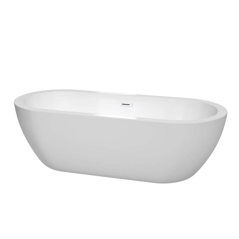 Soho 72 Inch Freestanding Bathtub in White - 16
