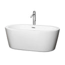 Mermaid 60 Inch Freestanding Bathtub in White - 22