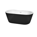 Mermaid 60 Inch Freestanding Bathtub in Black with White Interior - 10