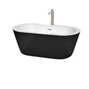 Mermaid 60 Inch Freestanding Bathtub in Black with White Interior - 19