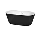 Mermaid 60 Inch Freestanding Bathtub in Black with White Interior - 6