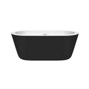 Mermaid 60 Inch Freestanding Bathtub in Black with White Interior - 16