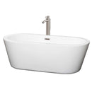 Mermaid 67 Inch Freestanding Bathtub in White - 17