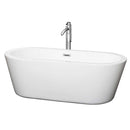 Mermaid 67 Inch Freestanding Bathtub in White - 22