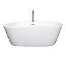 Mermaid 67 Inch Freestanding Bathtub in White - 23