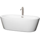 Mermaid 71 Inch Freestanding Bathtub in White - 17