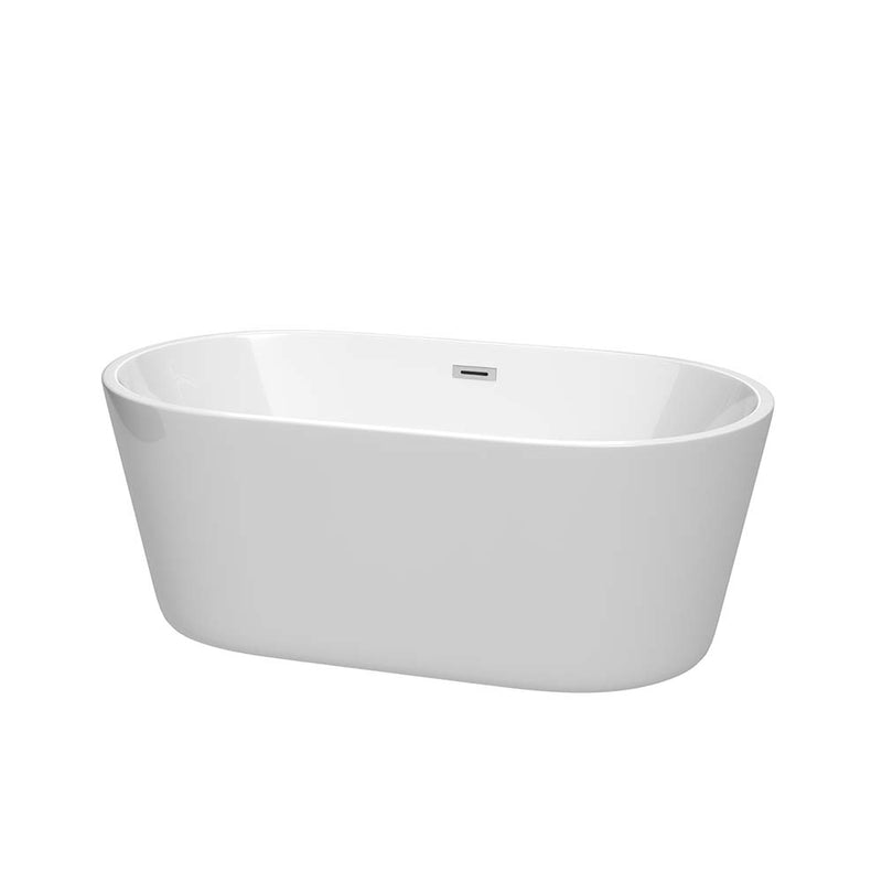Carissa 60 Inch Freestanding Bathtub in White - 11