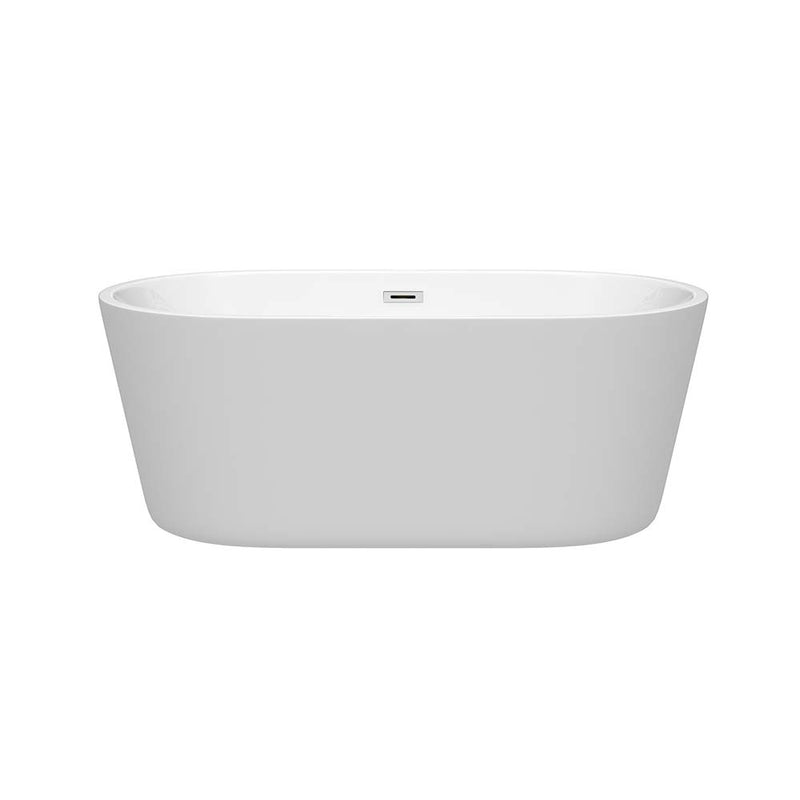 Carissa 60 Inch Freestanding Bathtub in White - 12