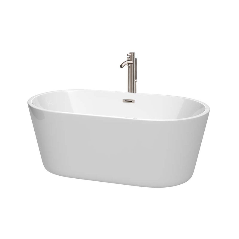 Carissa 60 Inch Freestanding Bathtub in White - 21