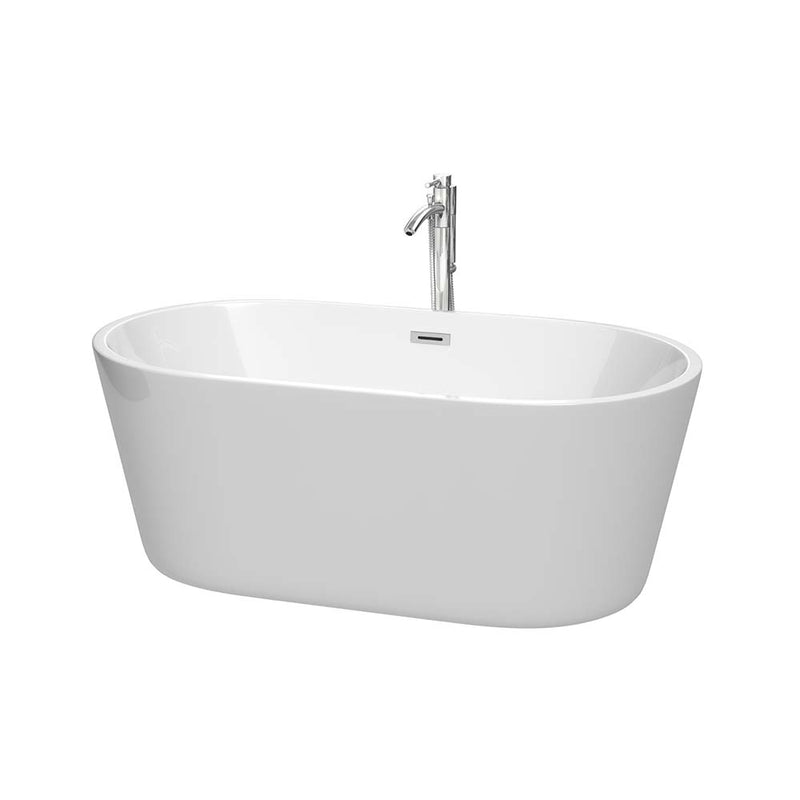 Carissa 60 Inch Freestanding Bathtub in White - 27