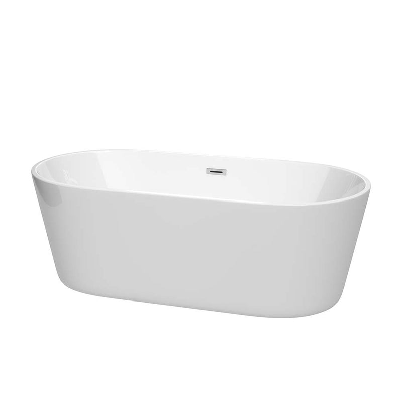 Carissa 67 Inch Freestanding Bathtub in White - 11