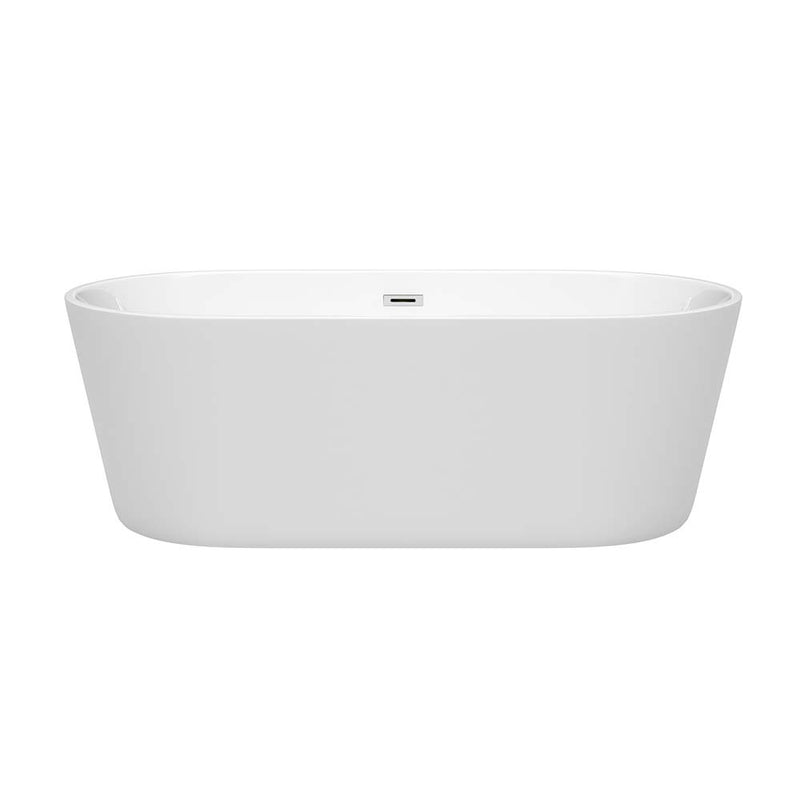 Carissa 67 Inch Freestanding Bathtub in White - 12