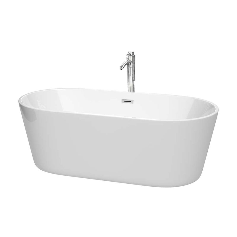 Carissa 67 Inch Freestanding Bathtub in White - 27
